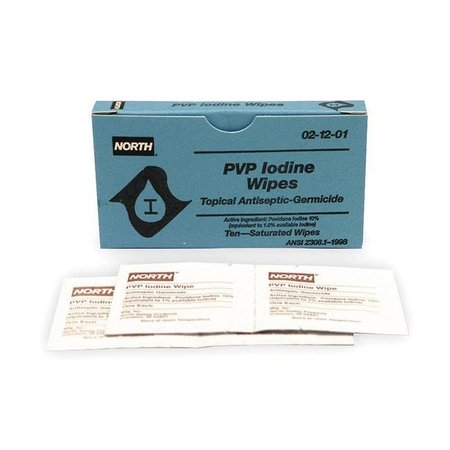 NORTH North 714-021201X PVP Iodine Wipes - 10 per Box 714-021201X